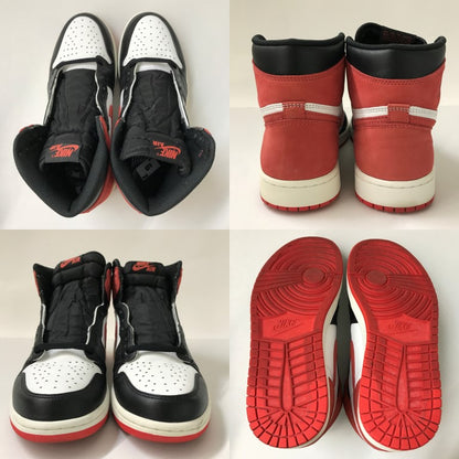 NIKE AIR JORDAN 1 Retro High OG Red Black Sneakers Size 26.5