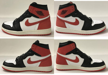 NIKE AIR JORDAN 1 Retro High OG Red Black Sneakers Size 26.5