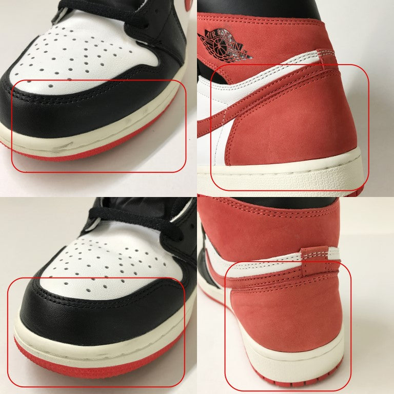 NIKE AIR JORDAN 1 Retro High OG Red Black Sneakers Size 26.5