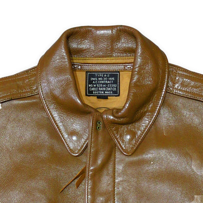 THE REAL McCOY'S A-2 Leather Flight Jacket Brown Size S