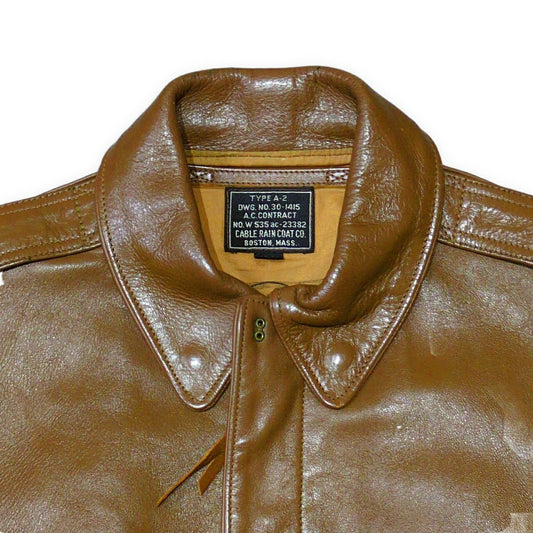 THE REAL McCOY'S A-2 Leather Flight Jacket Brown Size S