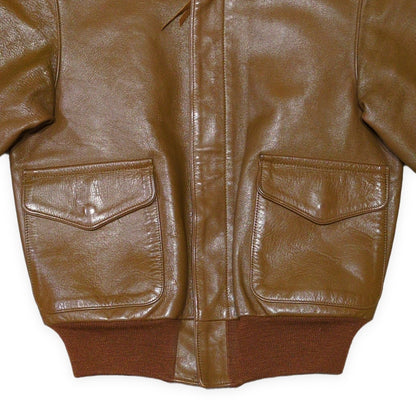 THE REAL McCOY'S A-2 Leather Flight Jacket Brown Size S