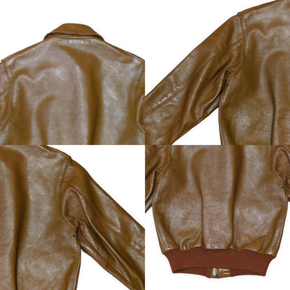 THE REAL McCOY'S A-2 Leather Flight Jacket Brown Size S