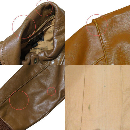 THE REAL McCOY'S A-2 Leather Flight Jacket Brown Size S