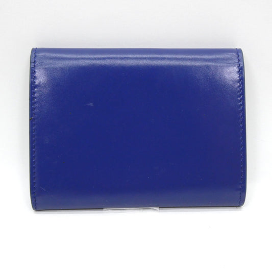 JILSANDER Embossed Logo Leather Holder Blue Card Case Size ONE SIZE