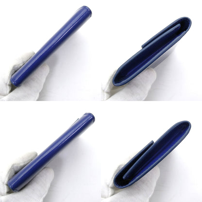 JILSANDER Embossed Logo Leather Holder Blue Card Case Size ONE SIZE