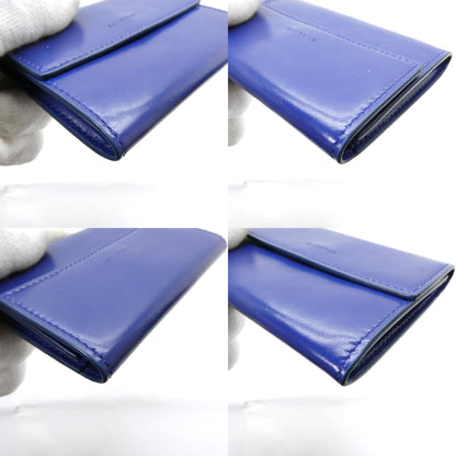 JILSANDER Embossed Logo Leather Holder Blue Card Case Size ONE SIZE