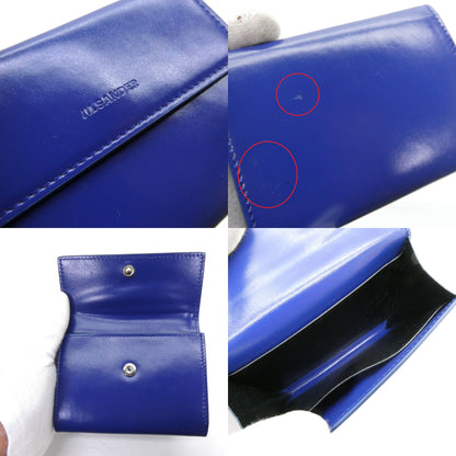 JILSANDER Embossed Logo Leather Holder Blue Card Case Size ONE SIZE