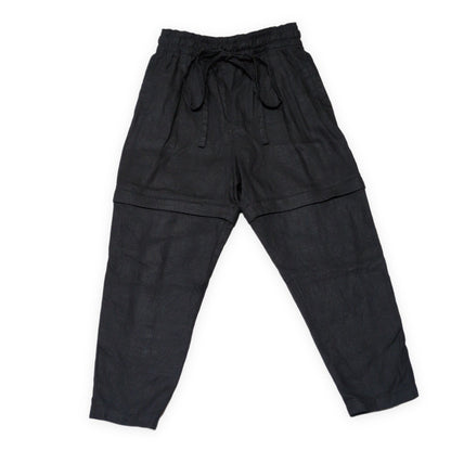 tac:tac Black Linen 2-Way Convertible Pants Size L