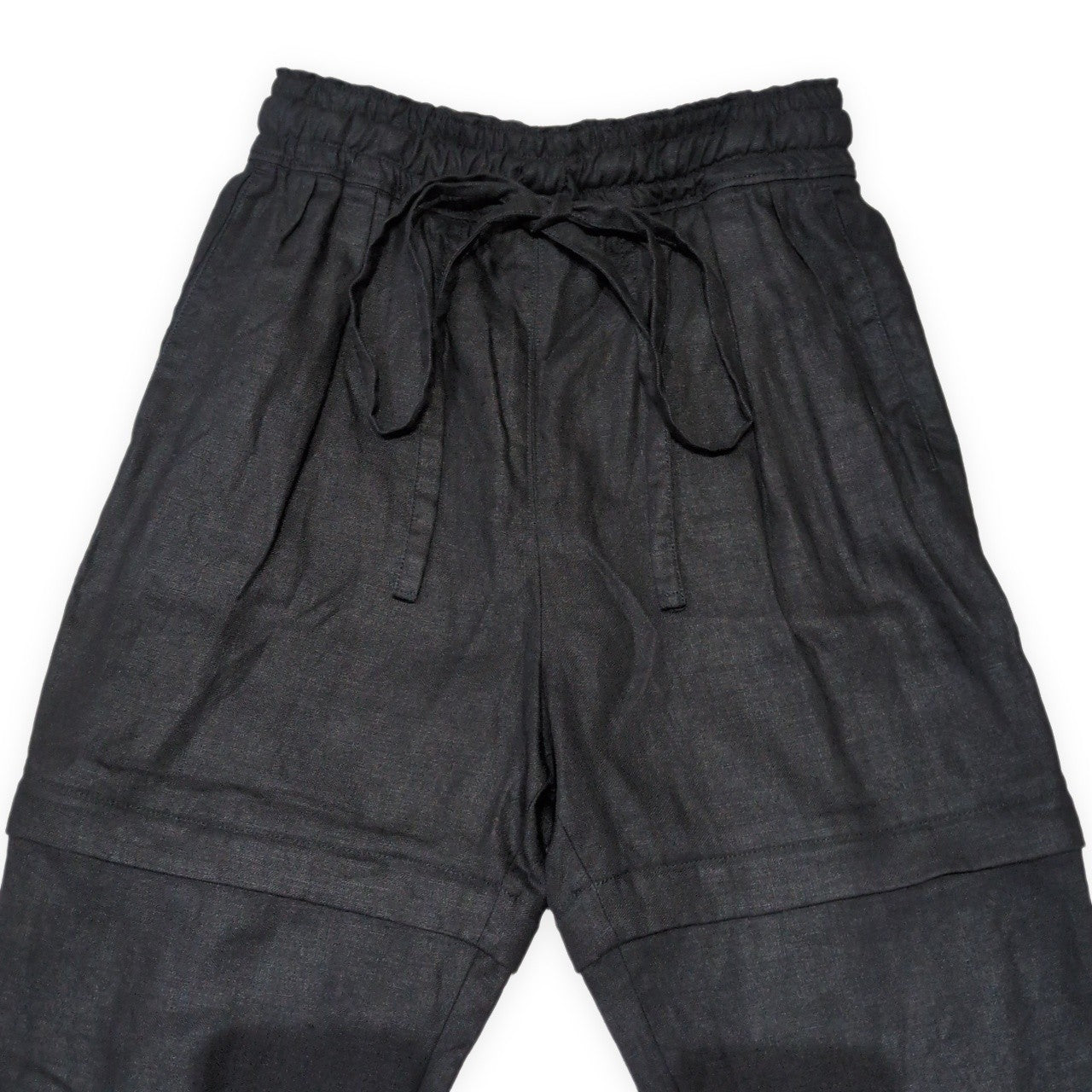 tac:tac Black Linen 2-Way Convertible Pants Size L
