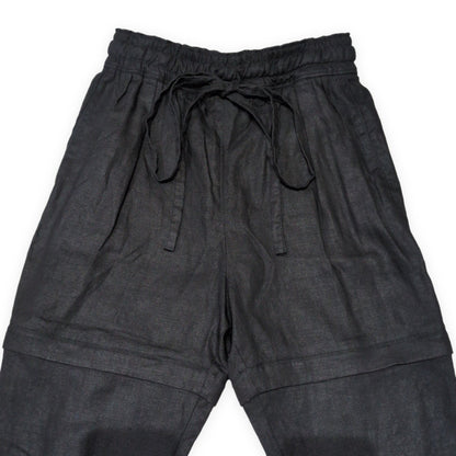 tac:tac Black Linen 2-Way Convertible Pants Size L