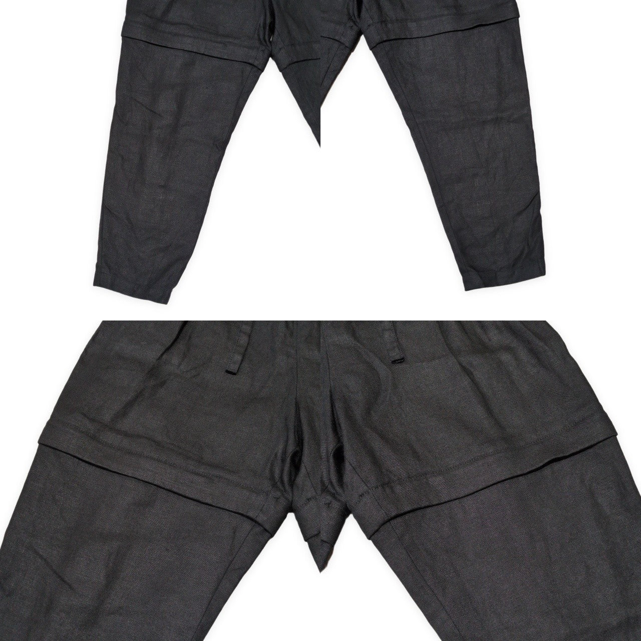tac:tac Black Linen 2-Way Convertible Pants Size L