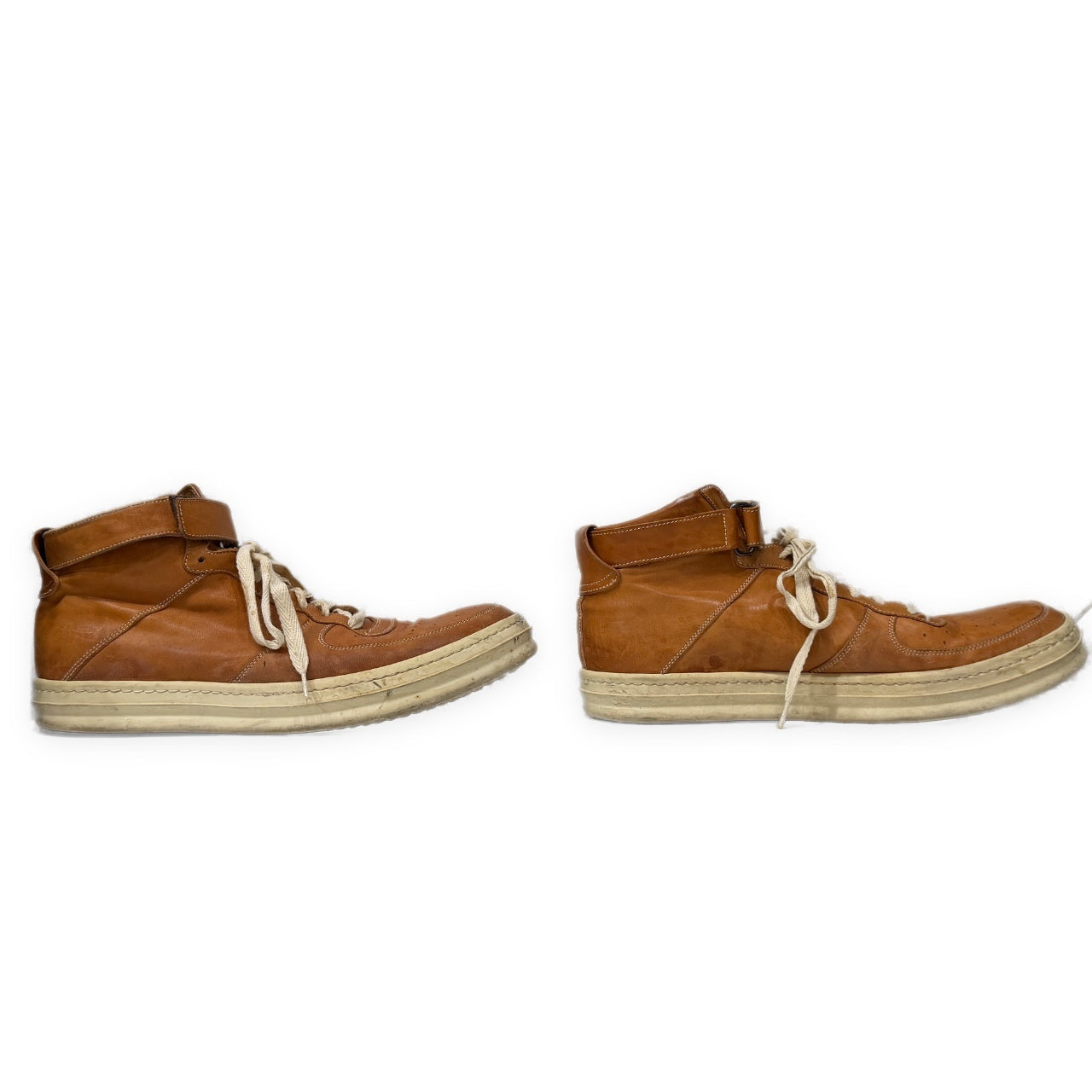 OFFICINE CREATIVE Calf Leather Belted Hi-Top Sneakers Brown