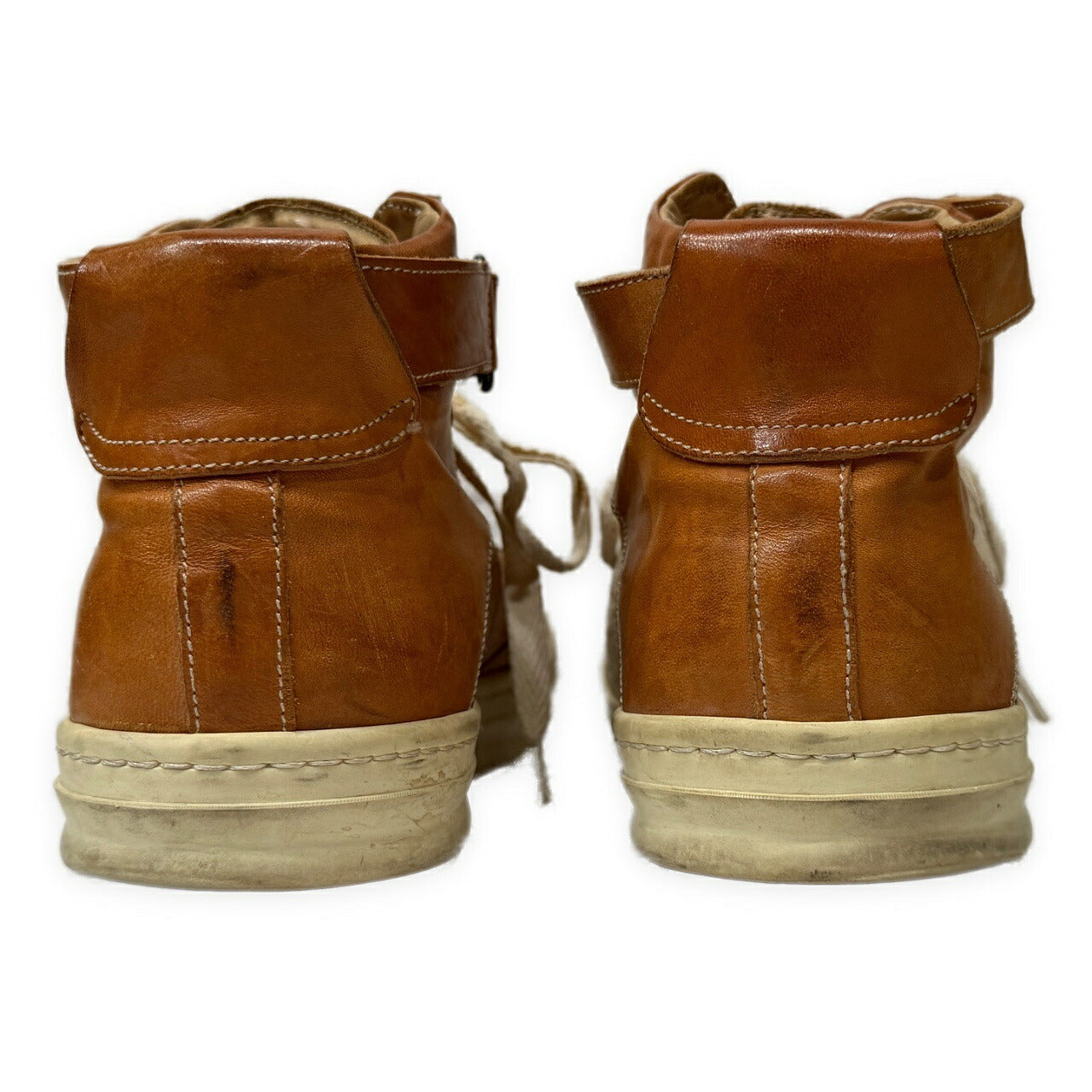 OFFICINE CREATIVE Calf Leather Belted Hi-Top Sneakers Brown