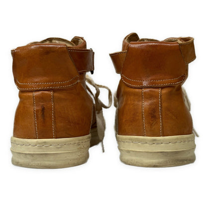 OFFICINE CREATIVE Calf Leather Belted Hi-Top Sneakers Brown
