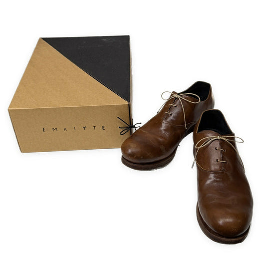 EMATYTE D Calf Leather One-Piece Shoes Brown Sneakers Size EU 42