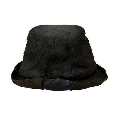 LAYER- Black Reverse Cordovan Leather Hat Size M