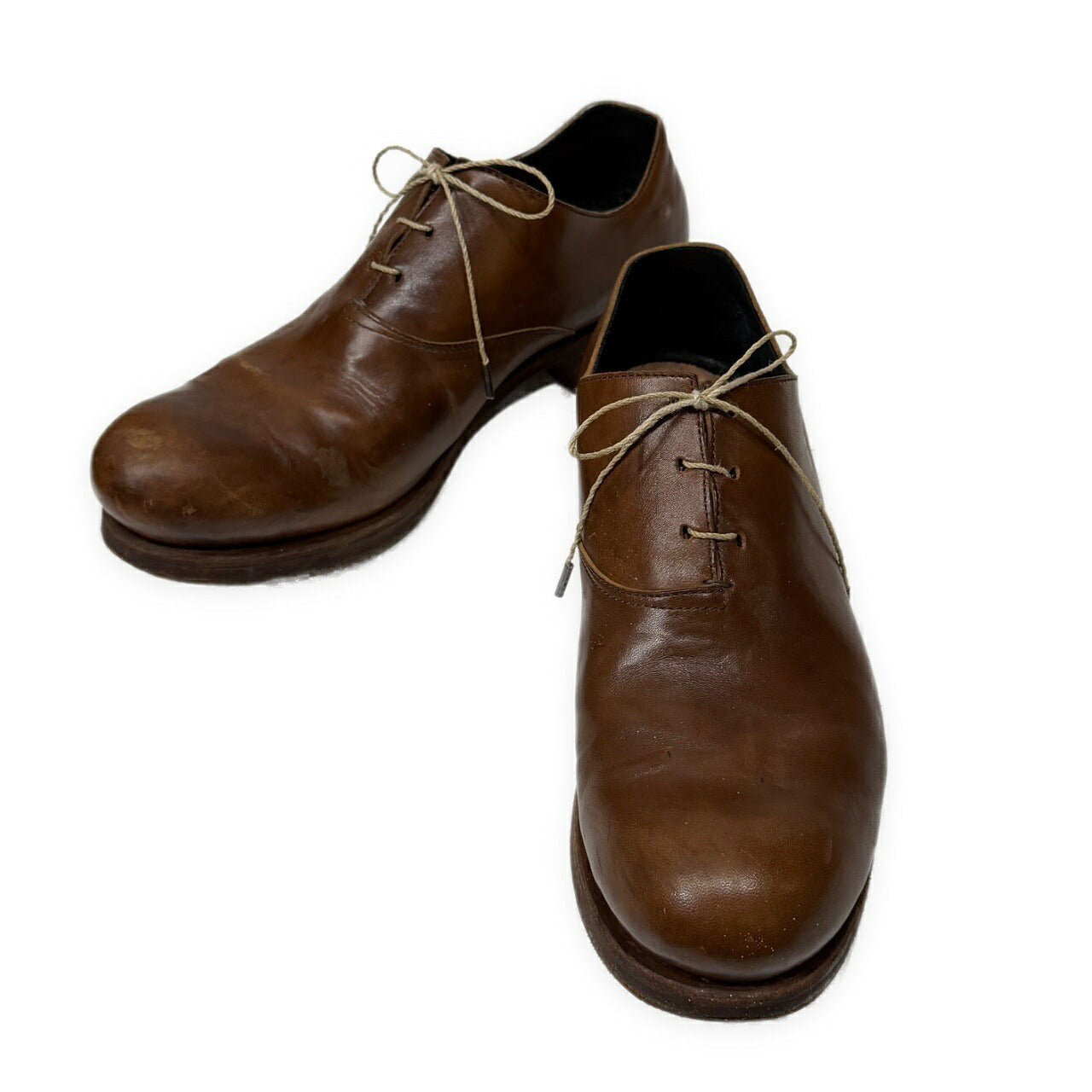 EMATYTE D Calf Leather One-Piece Shoes Brown Sneakers Size EU 42