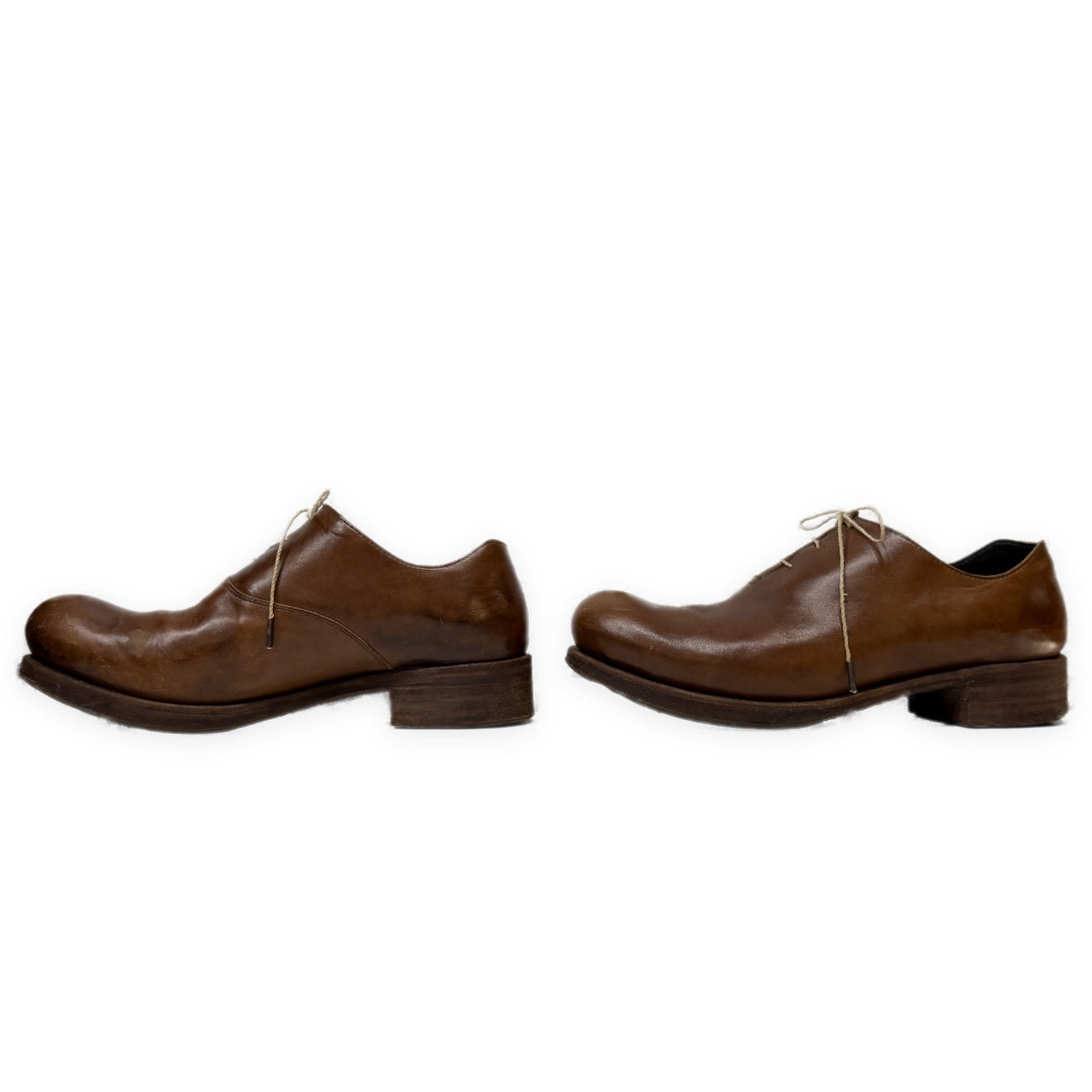 EMATYTE D Calf Leather One-Piece Shoes Brown Sneakers Size EU 42
