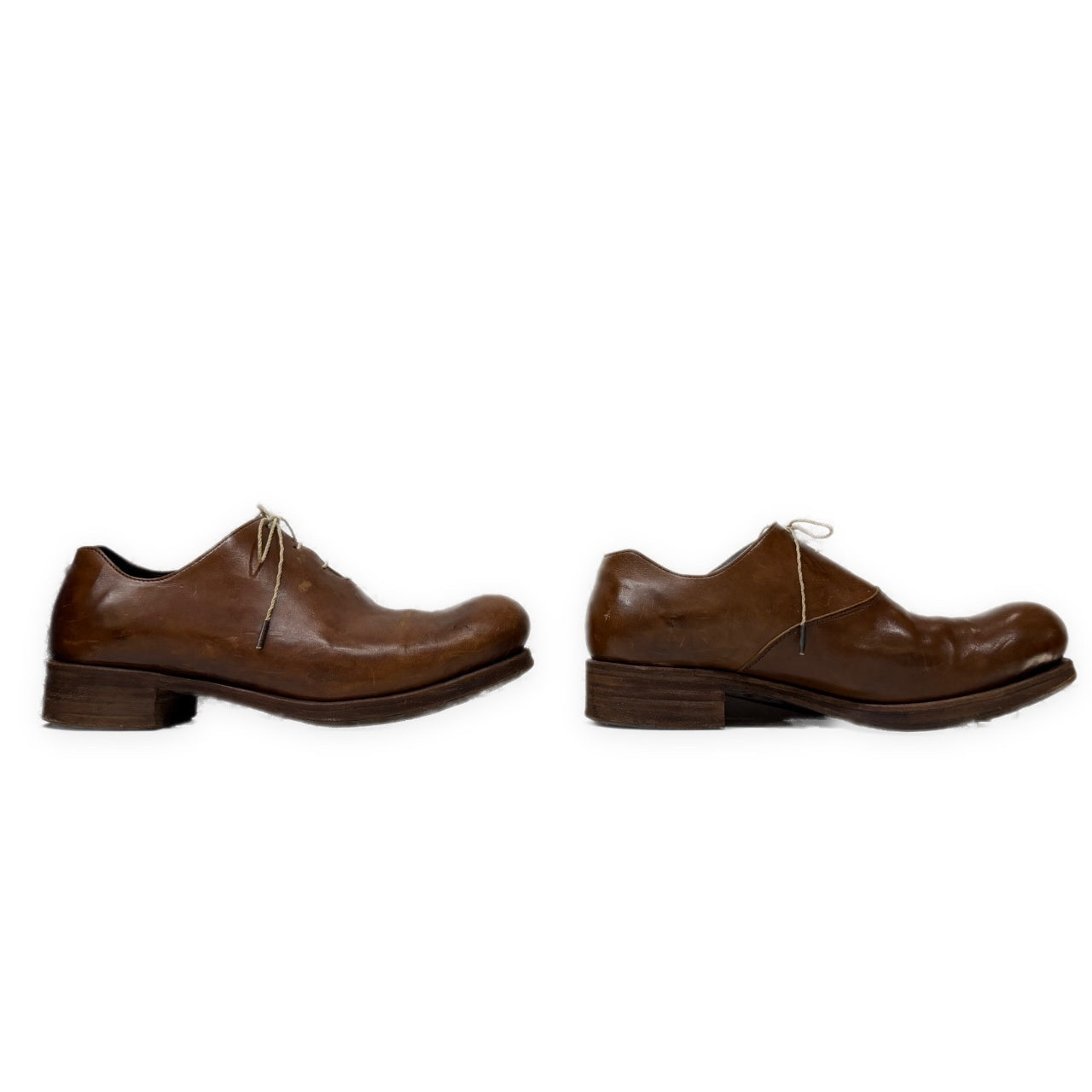 EMATYTE D Calf Leather One-Piece Shoes Brown Sneakers Size EU 42