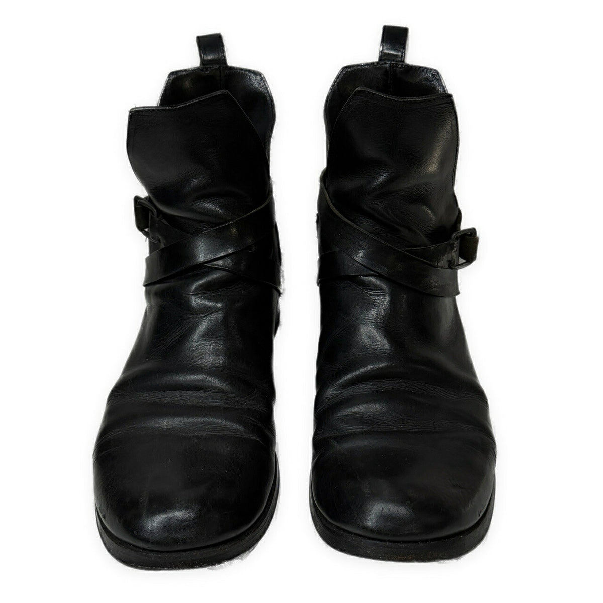 m.a+ Vacchetta Leather Silver Staple Boots Black Size EU 42