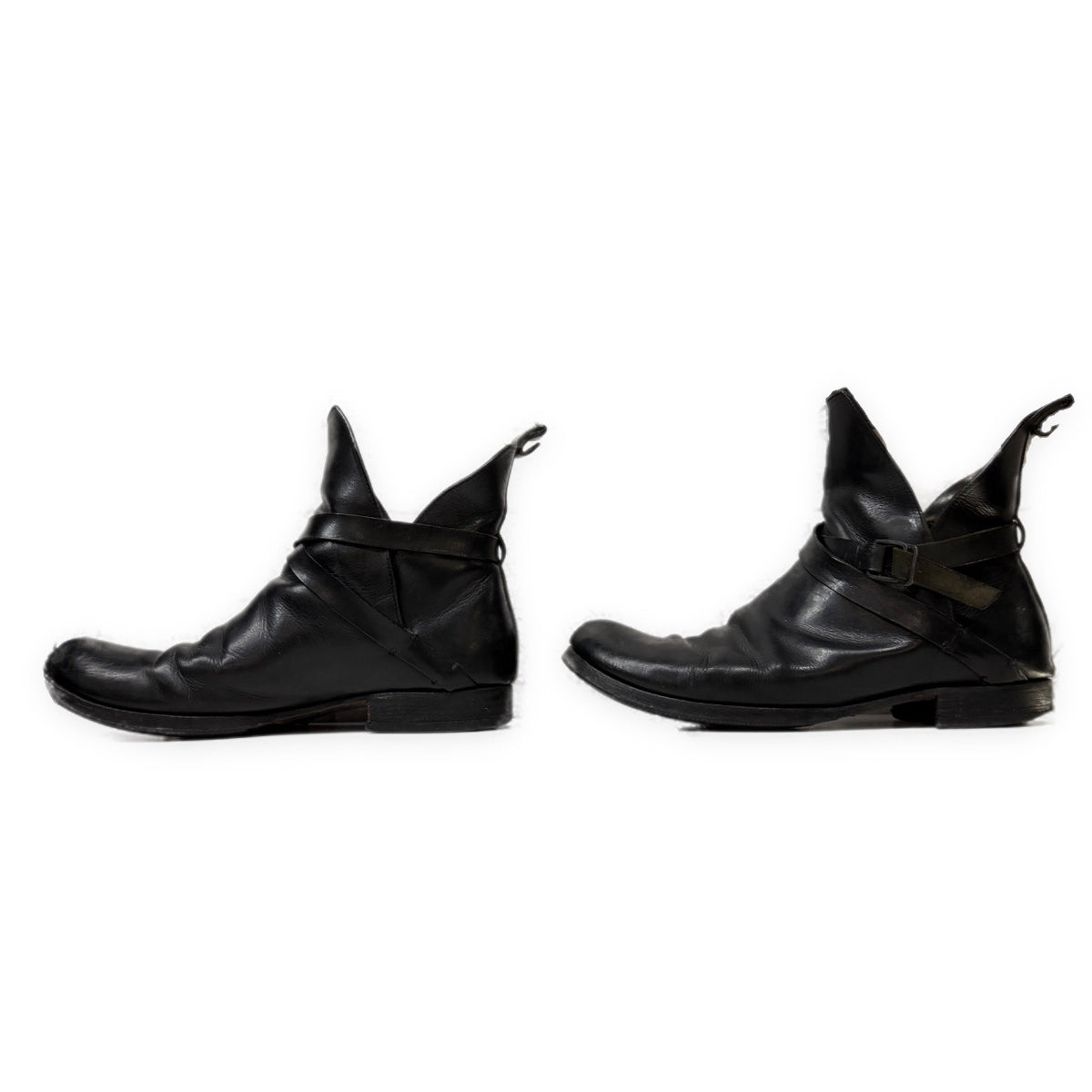m.a+ Vacchetta Leather Silver Staple Boots Black Size EU 42