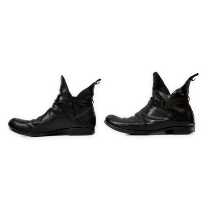 m.a+ Vacchetta Leather Silver Staple Boots Black Size EU 42