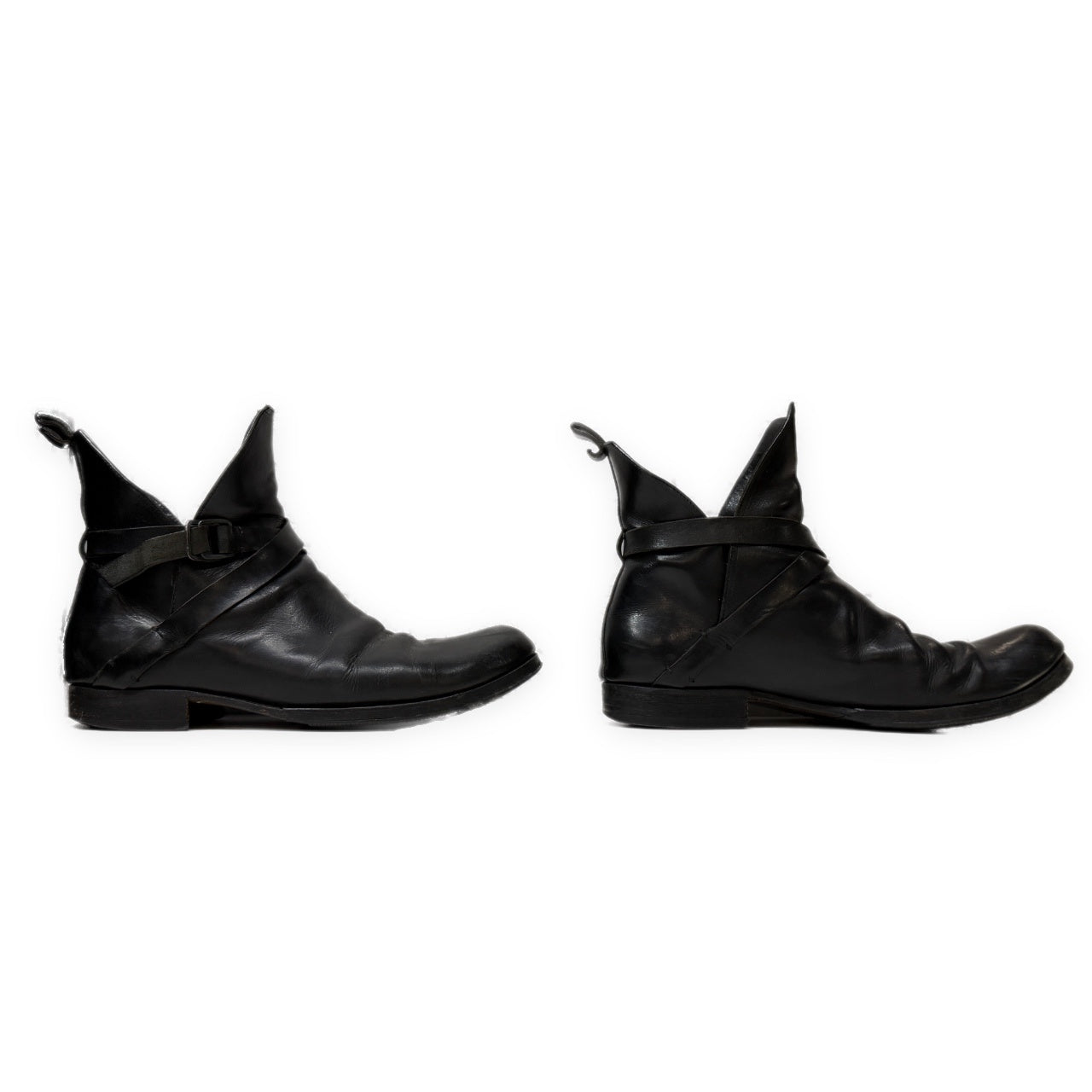 m.a+ Vacchetta Leather Silver Staple Boots Black Size EU 42