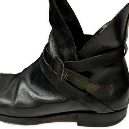 m.a+ Vacchetta Leather Silver Staple Boots Black Size EU 42