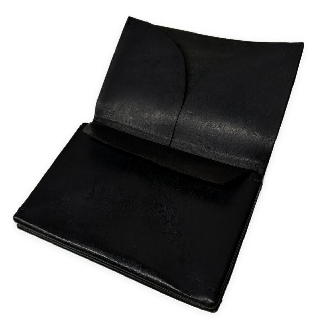 m.a+ Vacchetta Leather Silver Staple Wallet Black Size W10