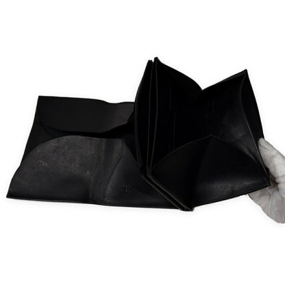 m.a+ Vacchetta Leather Silver Staple Wallet Black Size W10