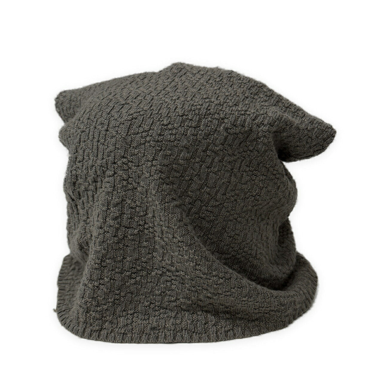 DANIEL ANDRESEN Khaki Cotton Linen Knit Cap Size ONE SIZE