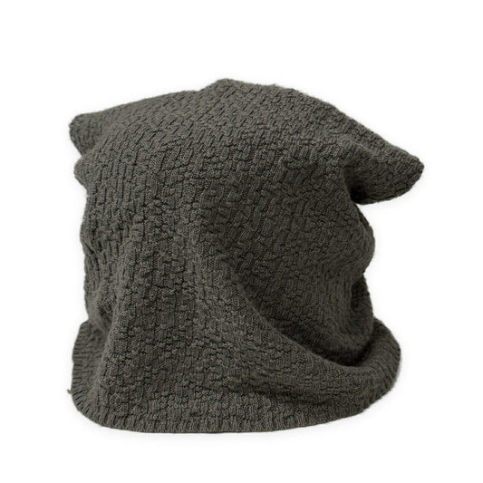 DANIEL ANDRESEN Khaki Cotton Linen Knit Cap Size ONE SIZE