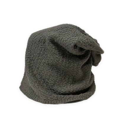 DANIEL ANDRESEN Khaki Cotton Linen Knit Cap Size ONE SIZE