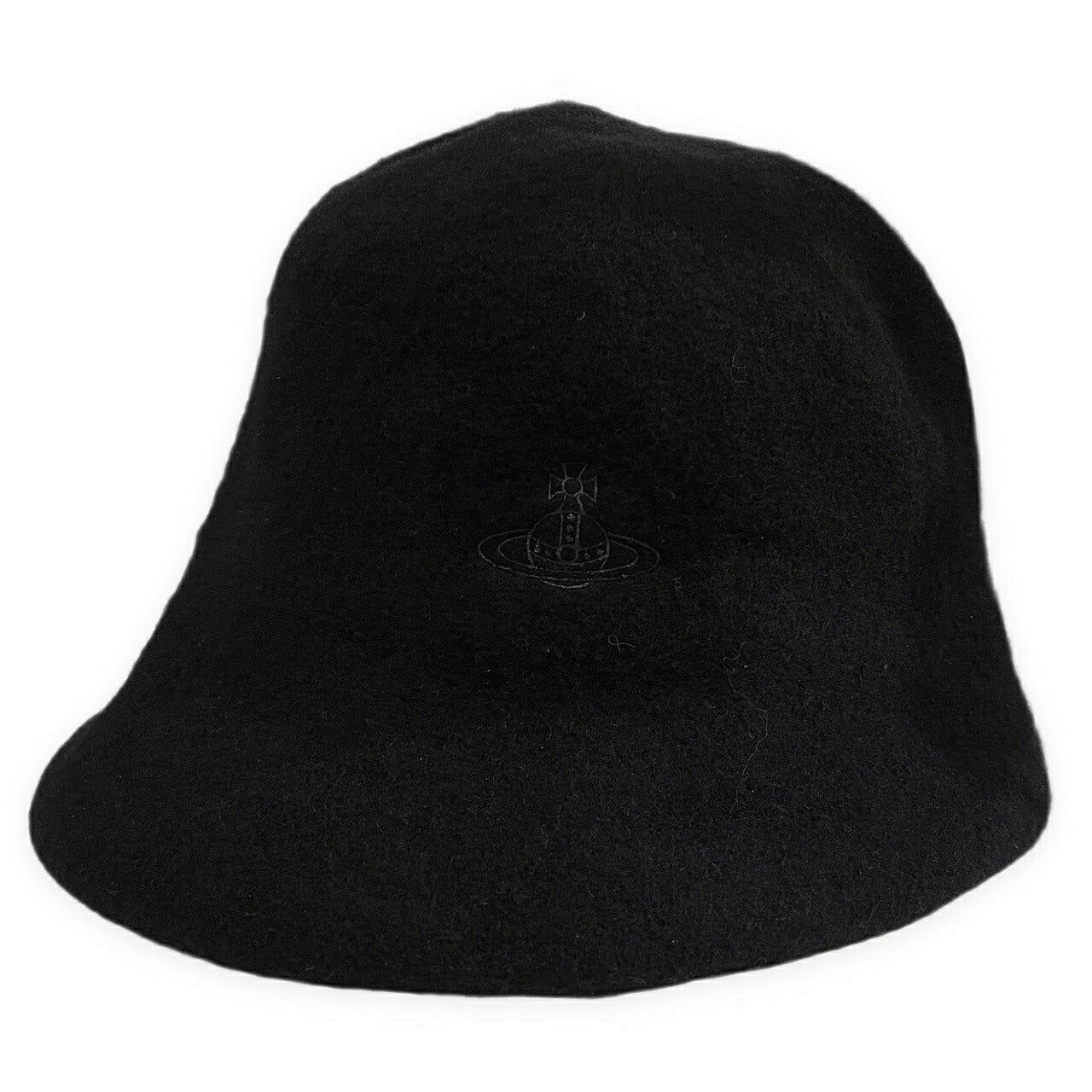 Vivienne Westwood Black Orb Embroidered Wool Hat Size M