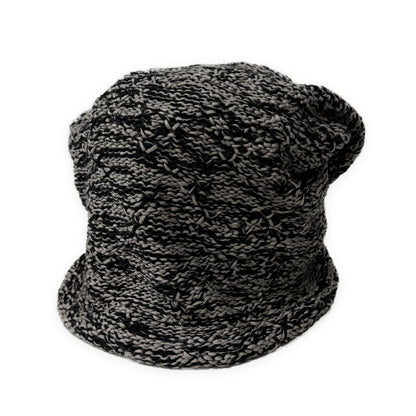DANIEL ANDRESEN Cotton Knit Beanie Gray Size ONE SIZE