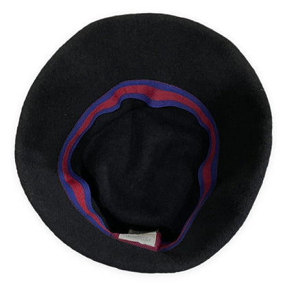Vivienne Westwood Black Orb Embroidered Wool Hat Size M