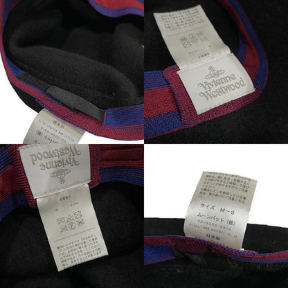 Vivienne Westwood Black Orb Embroidered Wool Hat Size M