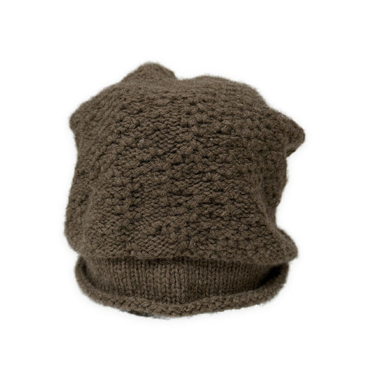 DANIEL ANDRESEN Brown Wool Knit Cap Size ONE SIZE