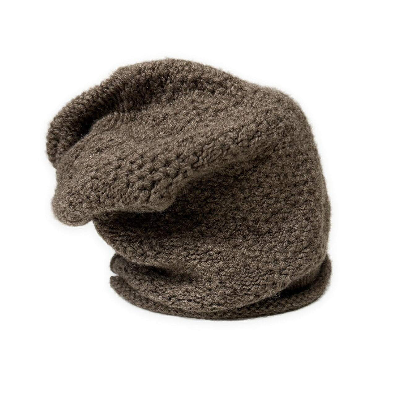 DANIEL ANDRESEN Brown Wool Knit Cap Size ONE SIZE