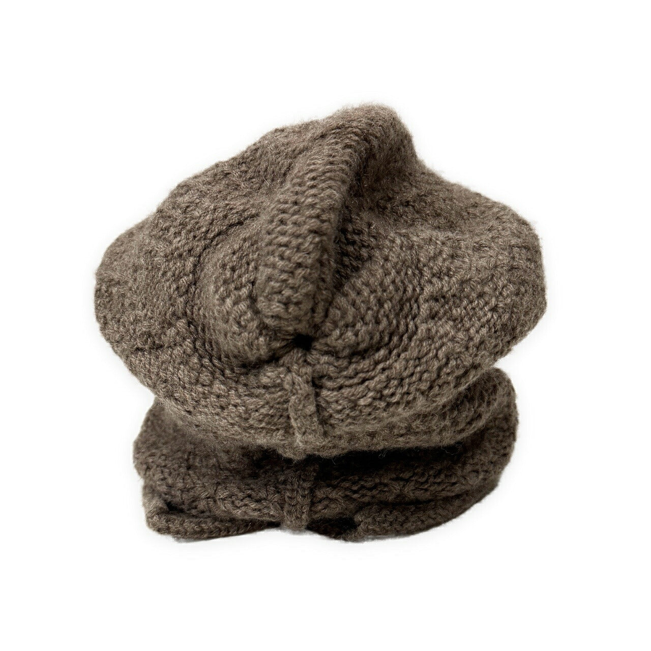 DANIEL ANDRESEN Brown Wool Knit Cap Size ONE SIZE