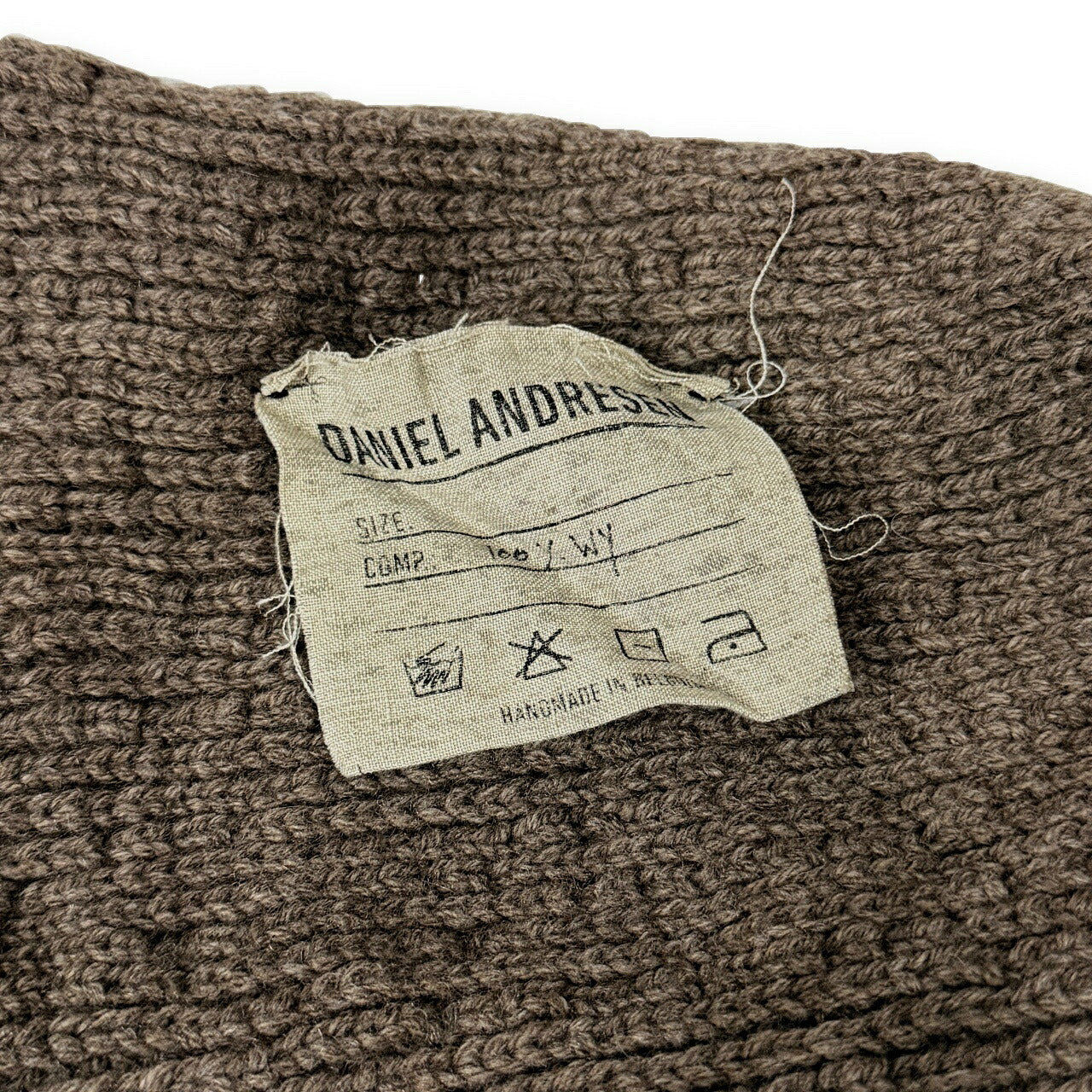 DANIEL ANDRESEN Brown Wool Knit Cap Size ONE SIZE