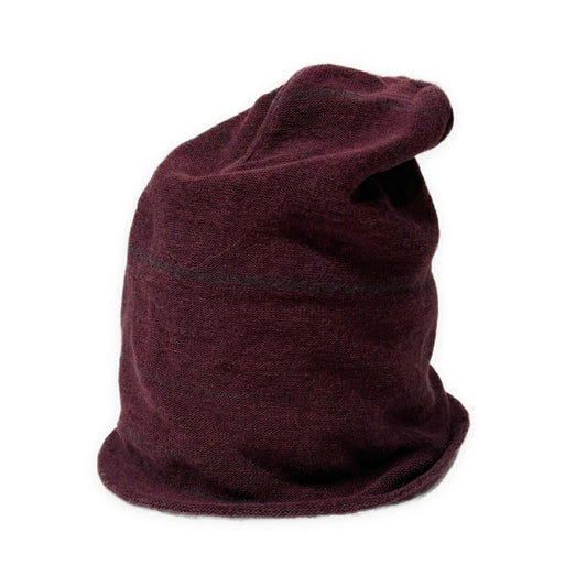 DANIEL ANDRESEN Red Linen Cotton Shadow Knit Cap Size LARG