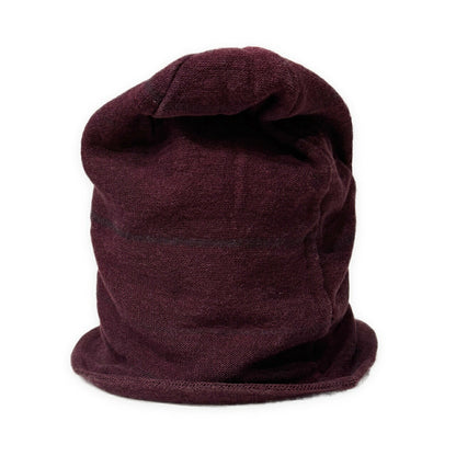 DANIEL ANDRESEN Red Linen Cotton Shadow Knit Cap Size LARG