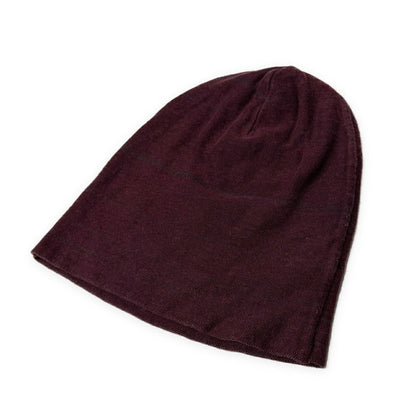 DANIEL ANDRESEN Red Linen Cotton Shadow Knit Cap Size LARG