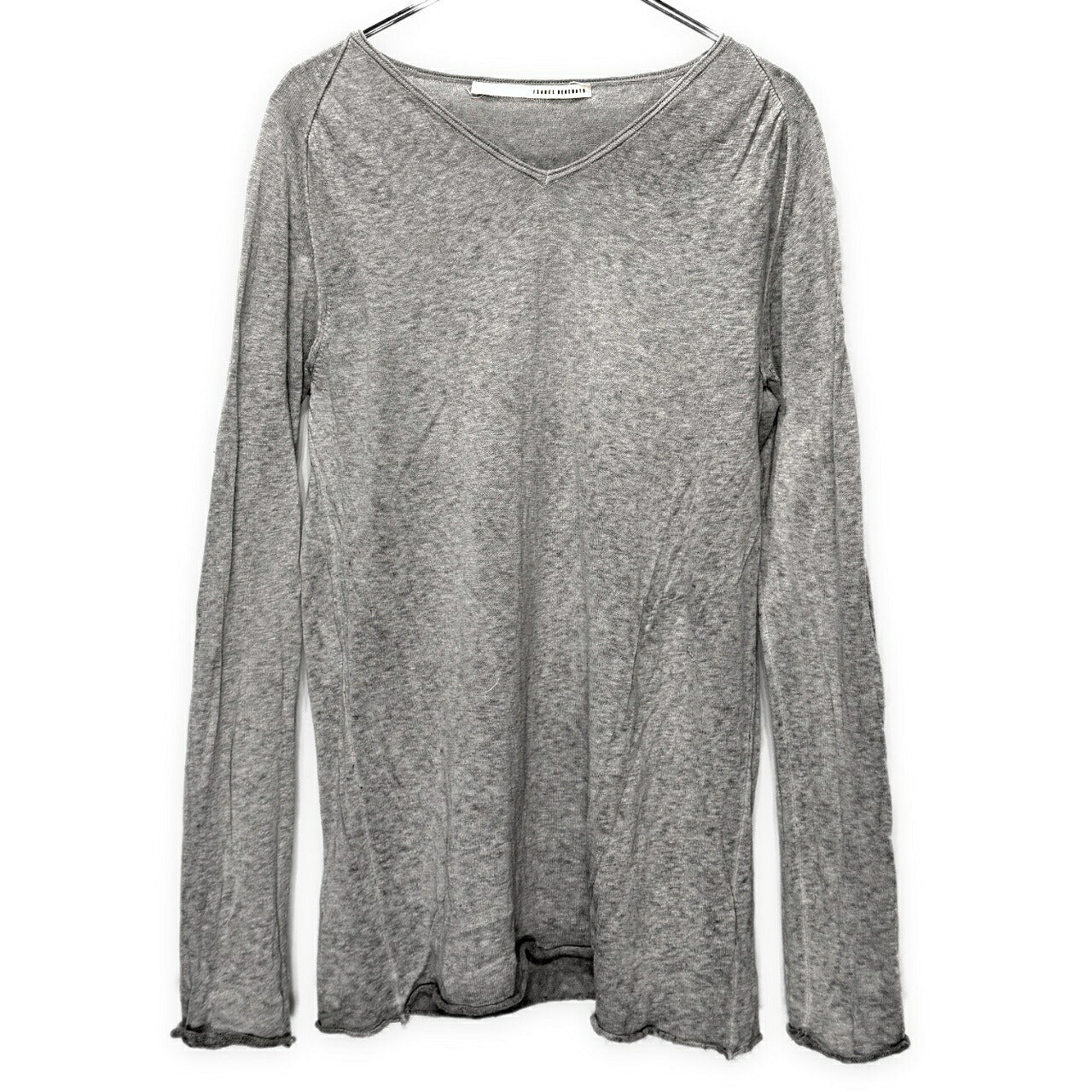 ISABEL BENENATO 14SS Cotton Linen V-Neck Tee Gray Size S