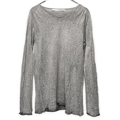 ISABEL BENENATO 14SS Cotton Linen V-Neck Tee Gray Size S