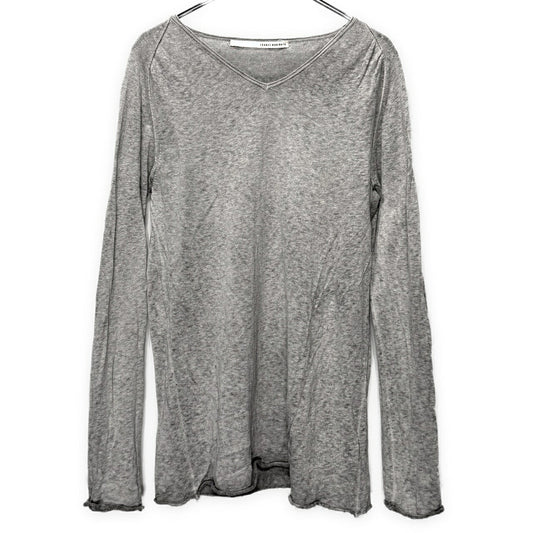 ISABEL BENENATO 14SS Cotton Linen V-Neck Tee Gray Size S