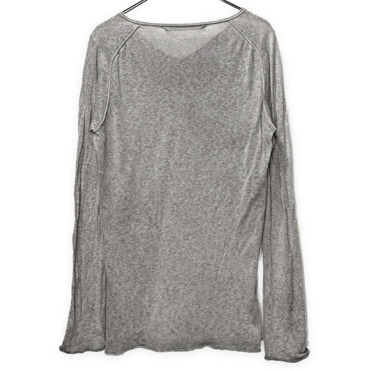 ISABEL BENENATO 14SS Cotton Linen V-Neck Tee Gray Size S