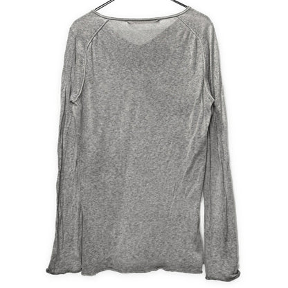ISABEL BENENATO 14SS Cotton Linen V-Neck Tee Gray Size S